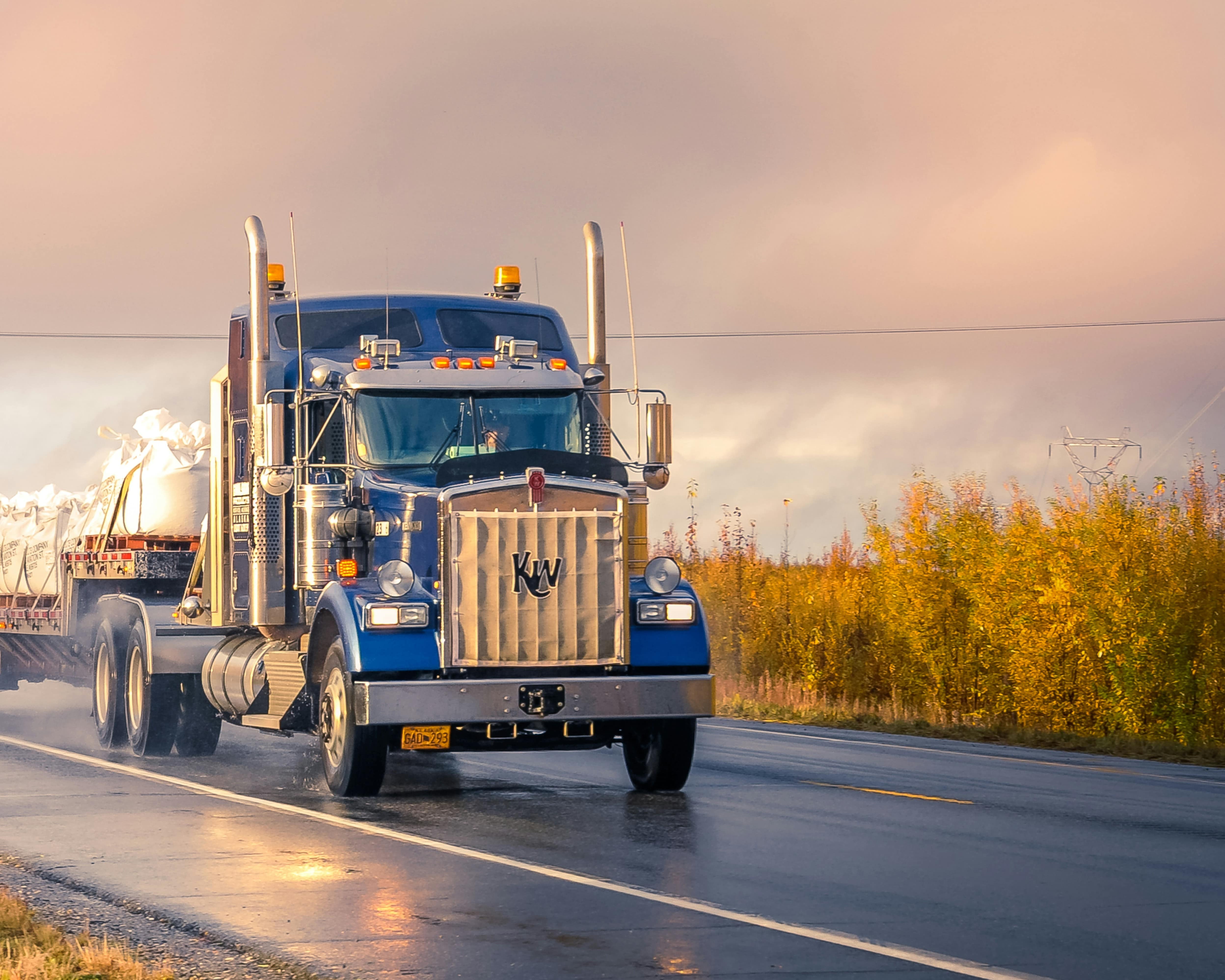 Blue Truck on the Road